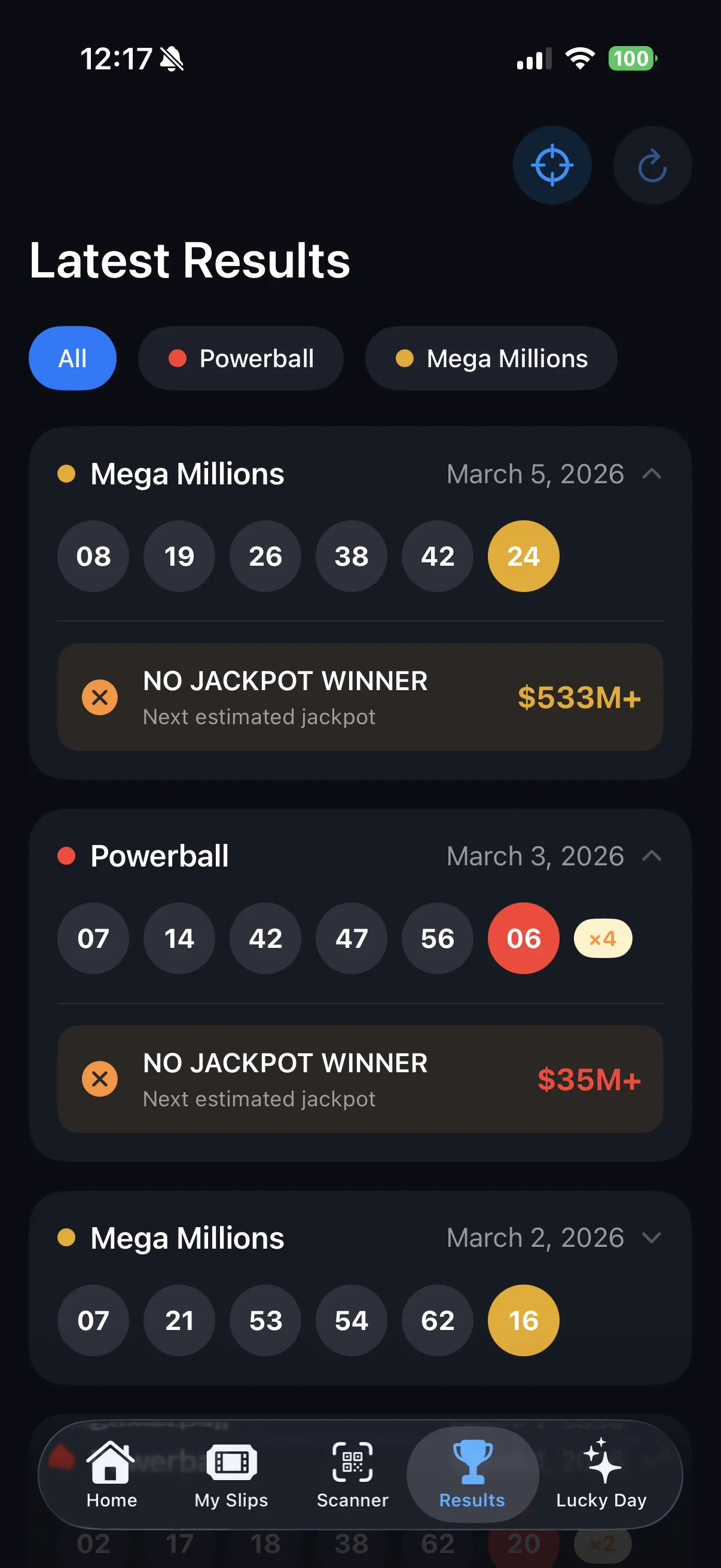 Escáner de boletos verificando resultados al instante